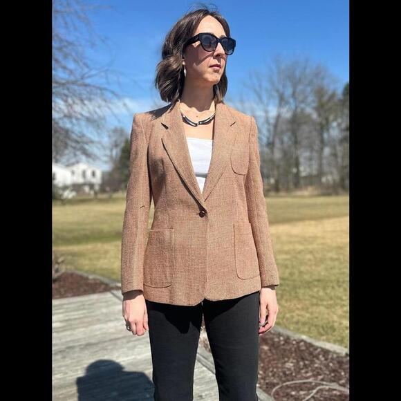 Vintage P.B.D. Intrnl Menswear Wool Blazer Tailored Fit Checked Plaid SIZE 8 - Picture 1 of 8
